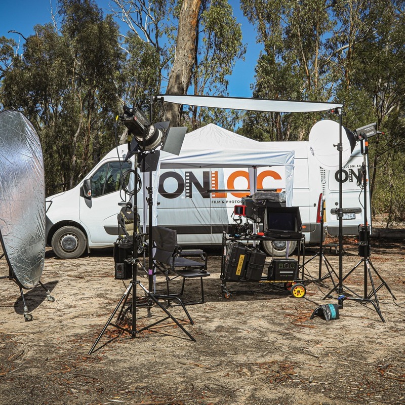 Set up and shooting in the desert wild.